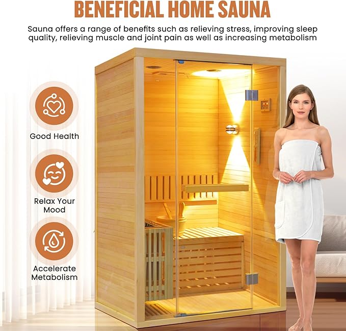 OUTEXER Traditional Steam Sauna Home Spa Room - Image 7