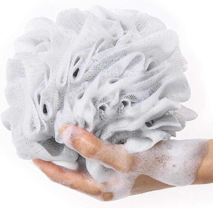 BTYMS 4 Pieces Shower Loofahs Bath Scrunchies 75g/pcs Large Bath Sponge Body - Image 4