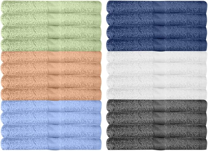 KAHAF COLLECTION 12 Pack Washcloths | Multicolour 100% Cotton Extra Absorbent - Image 3