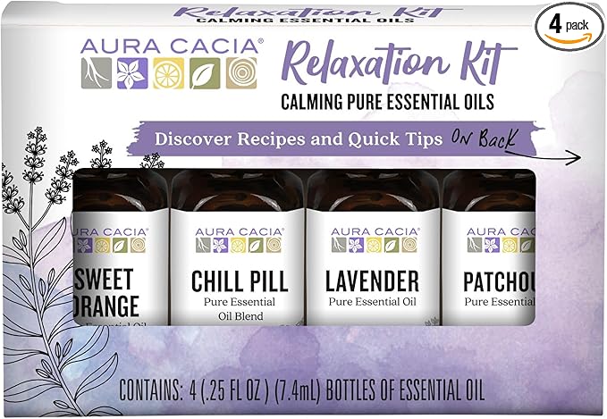 Aura Cacia Essential Oil Relaxation Kit, Sweet Orange, Chill Pill by AuraCacia