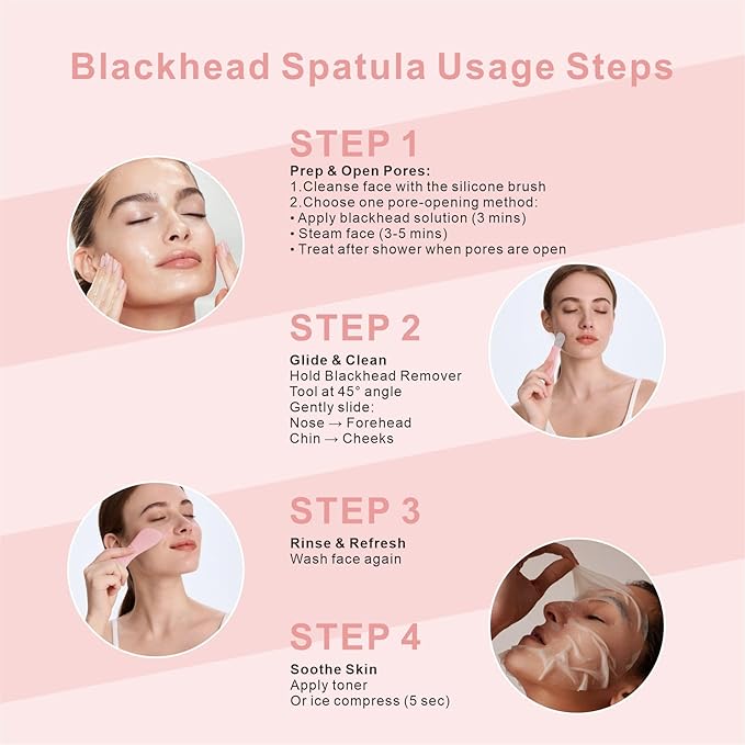 Blackhead Remover & Silicone Face Scrubber, Face Spatula, Facial Cleansing Brush - Image 6
