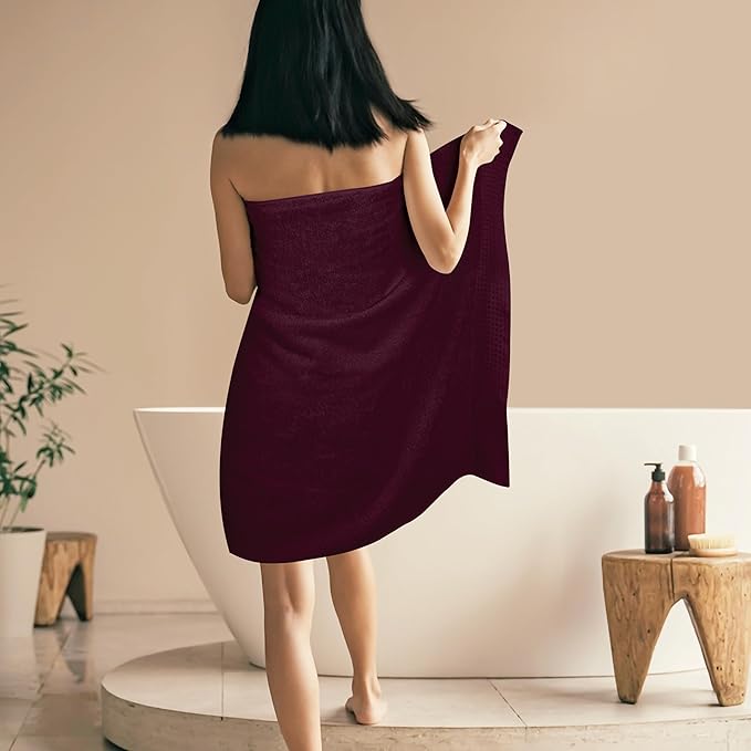 GLAMBURG 100% Cotton Oversized 2 Pack Bath Sheets 35x70, Ultra Soft Highly - Image 4