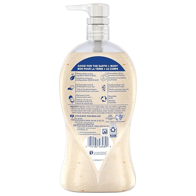 Softsoap Body Wash Pump, Coconut Butter Scrub, Exfoliating Body Wash, 32 Ounce - Image 11