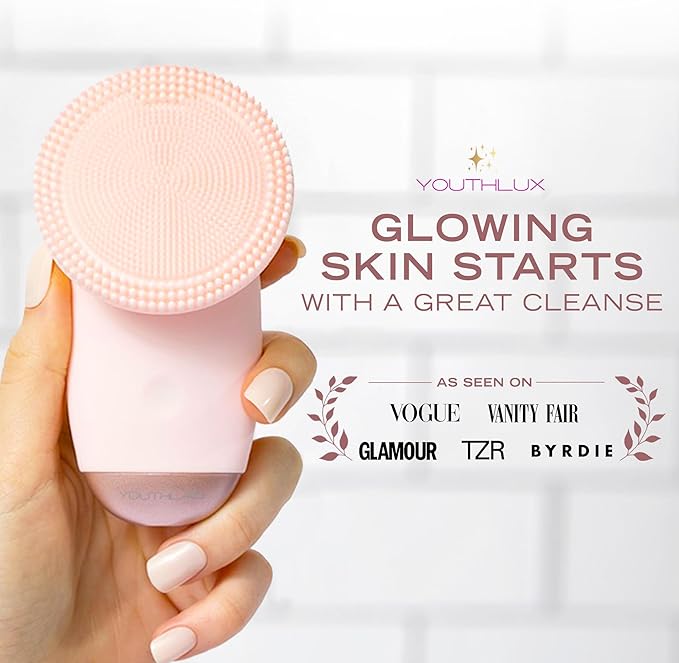 SoniGlow Silicone Face Scrubber/Facial Cleansing Brush – Electric Vibrating - Image 2