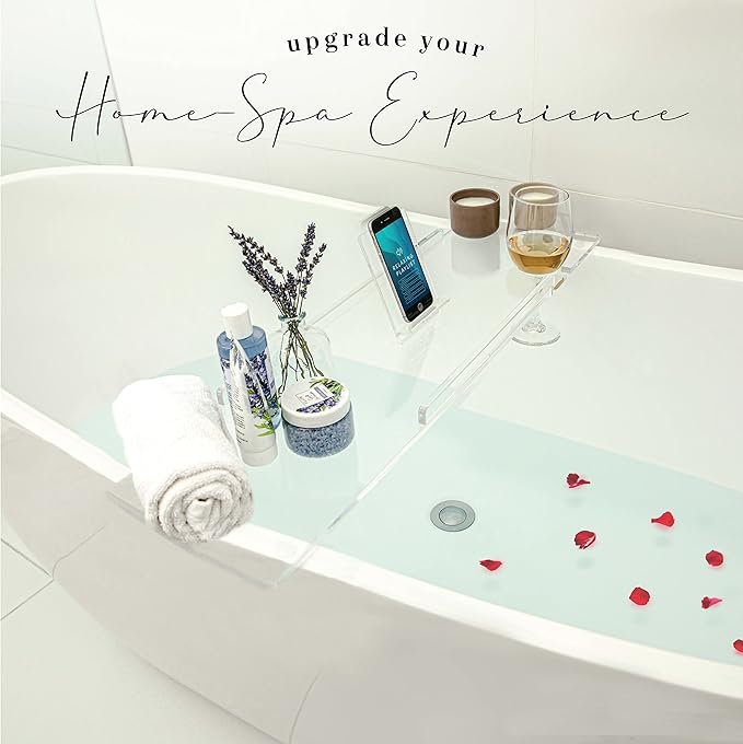 30" Supreme- Clear Bathtub Tray Caddy Tub Shelf - Image 5