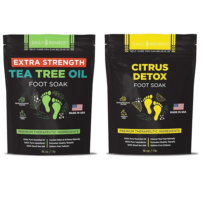 DAILY REMEDY EXTRA STRENGTH Tea Tree Oil & Citrus Detox Foot Soak Set by DAILYREMEDY