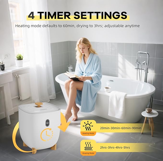 GarveeLife 20L Towel Warmer Bucket 20L, Portable Hot Air Towel Dryer & Freshener - Image 3