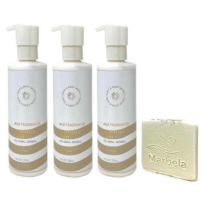 Bath & Body Works Sensitive Skin Milk Fragranced 3 Pack Body Lotion Bundle by BathBodyWorks