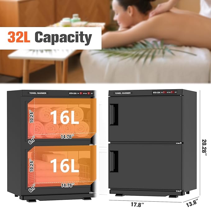 Kikihouse Hot Towel Warmer, 32L Large Capacity Hot Towel Cabinet, Facial Towel - Image 5