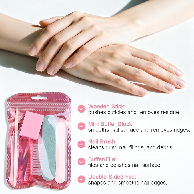 5-Piece Disposable Manicure Kit, Bulk Mini Nail Care Set - Image 4