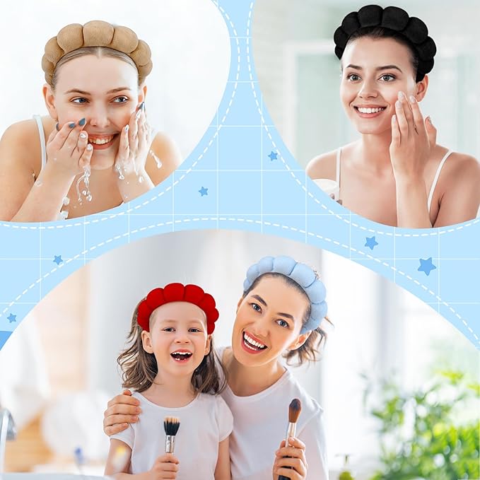 12 Pcs Spa Headbands for Women, Makeup Headbands for Women Girls, Puffy Sponge - Image 7
