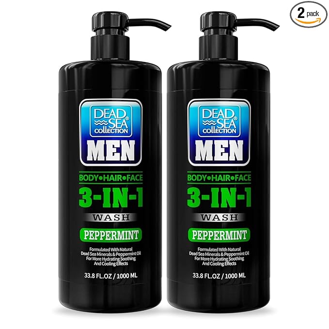 Dead Sea Collection Peppermint Men’s Body Wash – 3 in 1 Body Wash by DeadSeaCollection