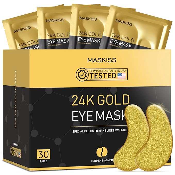 Maskiss 24k Gold Under Eye Patches, Eye Mask, Collagen Skin Care Products by Maskiss