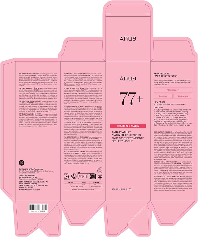 Anua Peach 77 Niacin Essence Toner 250ml / Brightening Toner - Image 8