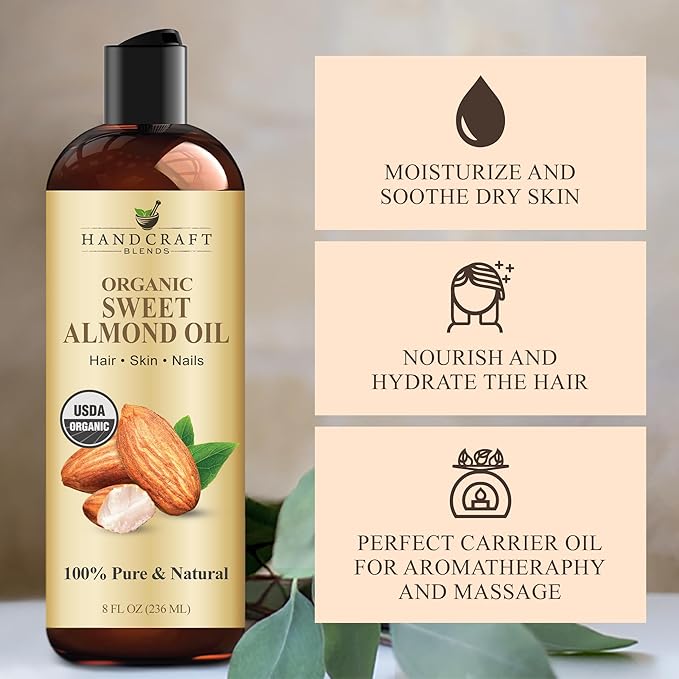 Handcraft Blends Organic Sweet Almond Oil | 100% Pure and Natural | Bath & Body - Image 6