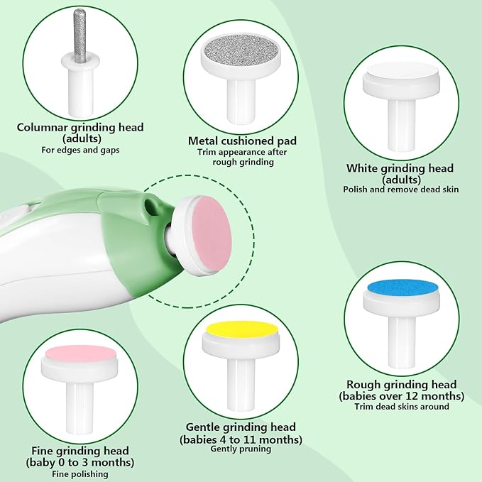 Qunlions life Baby Nail Trimmer Electric, 6 in 1 Rechargeable Baby Nail - Image 3