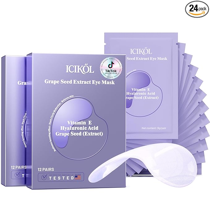 Grape Seed Collagen Under Eye Patches, Eye Mask by ICIKOL