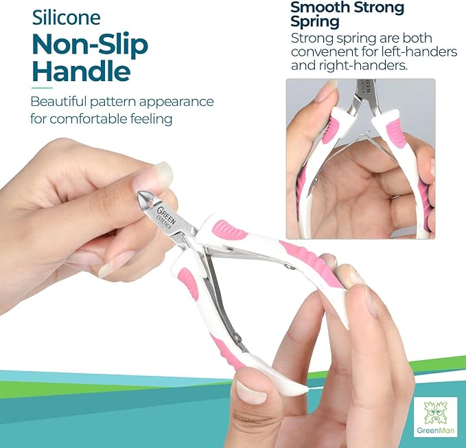 Cuticle Trimmer with Non-Slip Grip Handle Professional Stainless Steel Cuticle - Image 2