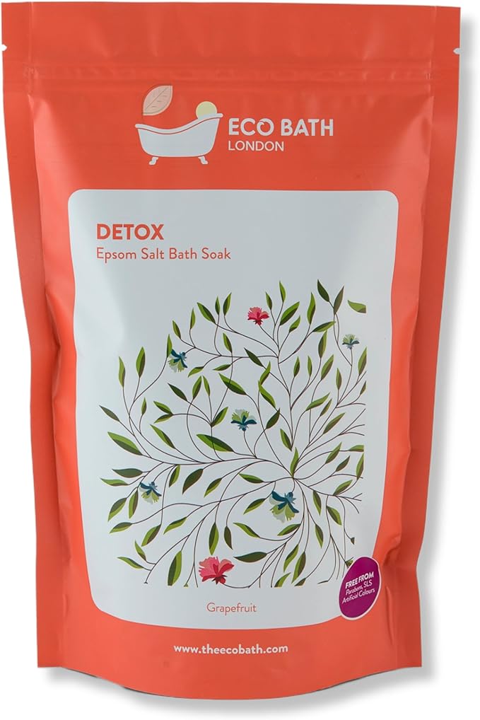 Eco Bath London Detox Epsom Salt Bath Soak – Pouch 2.2 LB | Made in UK | by EcoBathLondon