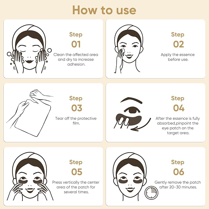 40 Pcs/20 Pairs 24K Gold Eye Mask Collagen Under Eye Mask Patches - Image 7