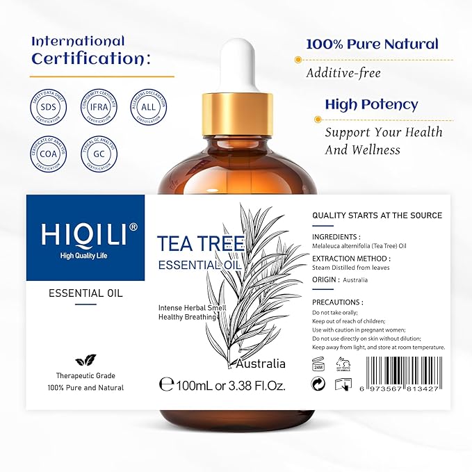 HIQILI Tea Tree Oil for Skin, Add to Shampoo, Body Wash, Foot Soak - Image 8