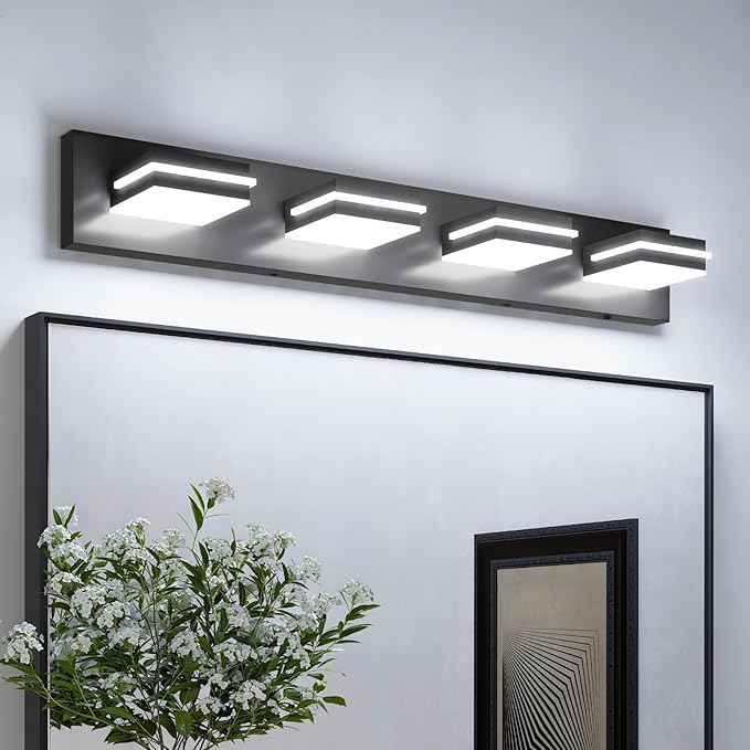 VOLISUN Modern 30-Inch Black Bathroom Vanity Light Fixtures, Cool White LED - Image 6
