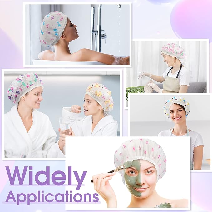 20 Pcs Reusable Plastic Shower Caps - Image 6