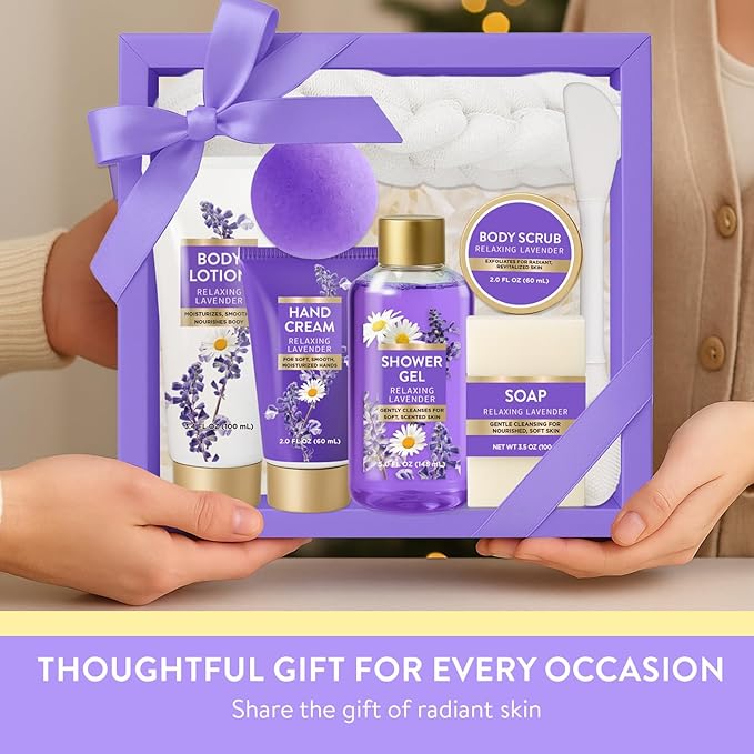 Spa Luxetique Gifts for Women Relaxing Lavender Gift for Womens 8pcs Spa Gift - Image 8