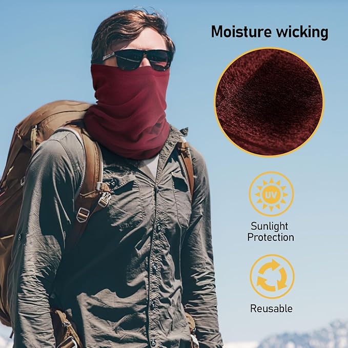 TICONN Neck Gaiter Face Cover Scarf, Neck Warmer Breathable Sun & Wind-proof - Image 3