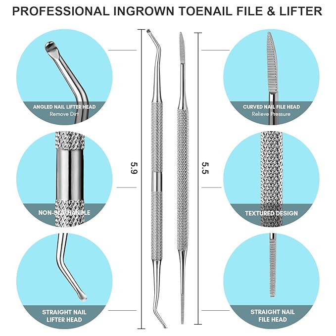 FAMILIFE Ingrown Toenail File and Lifter, Salon Use - Image 2