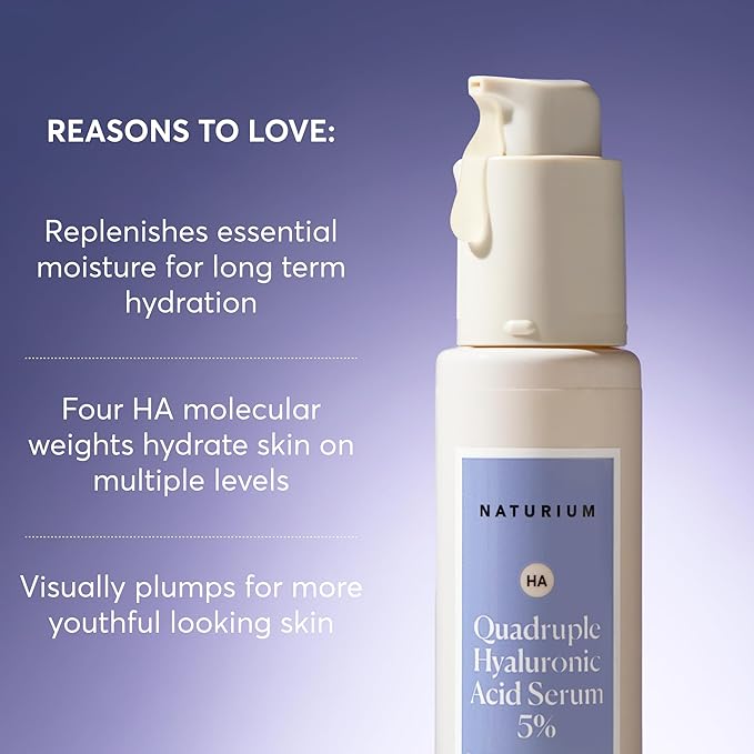 Naturium Quadruple Hyaluronic Acid Serum 5%, Hydrating & Plumping Face Serum - Image 3