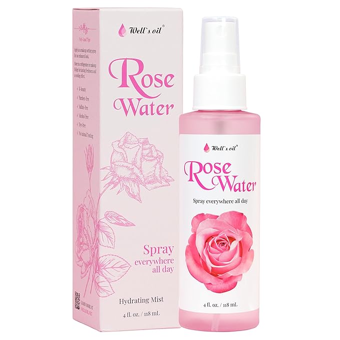 Well's Oil Rosewater Face & Hair Mist Spray | Floral Rosewater Hydrosol | by WellsOil