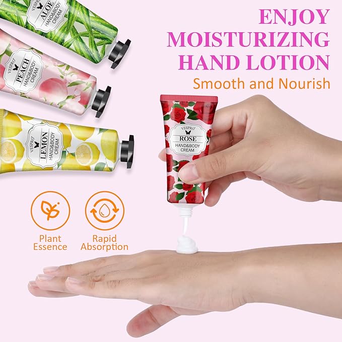 VESPRO 70 Pack Hand Cream Set, Mothers Day Gifts, Bulk Hand Lotion Travel Size - Image 5