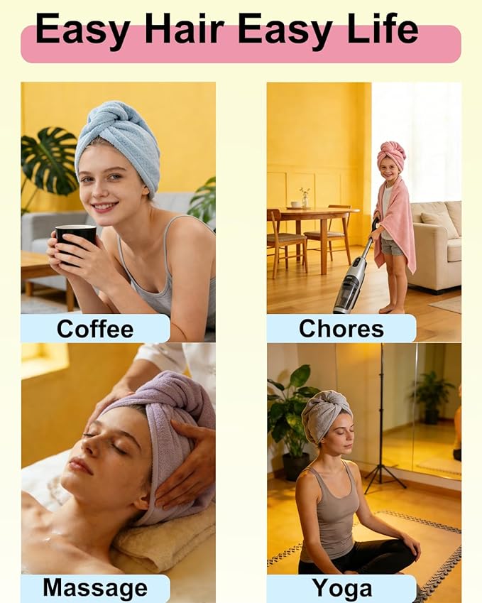 Lumimi Hair Towel Wrap 4 Pack for Women - Image 4