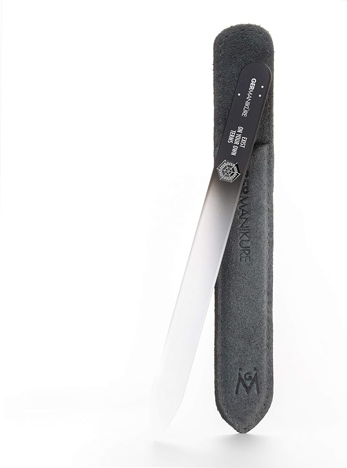 GERMANIKURE Glass Nail File in Suede Sleeve by GERMANIKURE