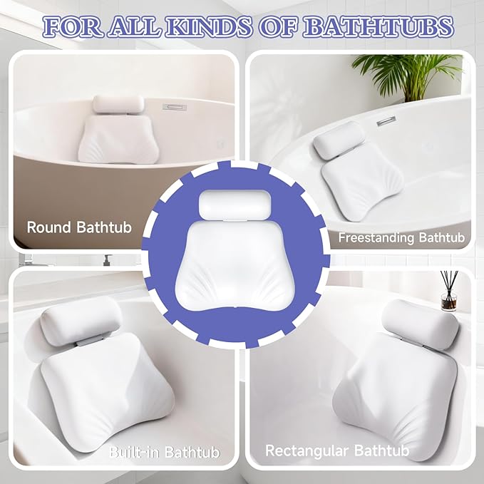 Silicone Bath Pillow, Upgraded Bath Pillows - Image 6