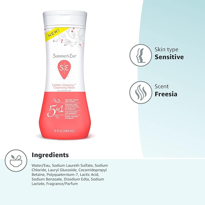 Summer's Eve Golden Glamour All-Over Daily Feminine Wash, pH-Balanced Body Wash - Image 8