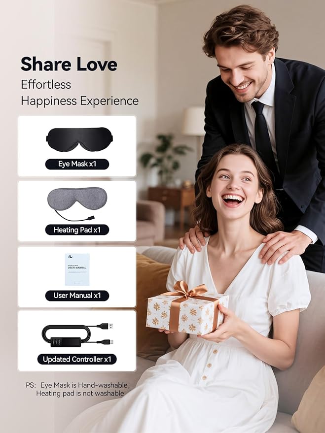 USB Heated Eye Mask for Dry Eyes & Tired Eyes, Warm Compress Therapy - Image 7