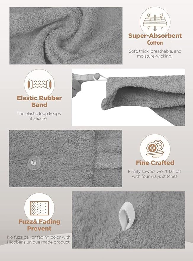 Textila 100% Cotton Hair Wrap Towels - Image 4