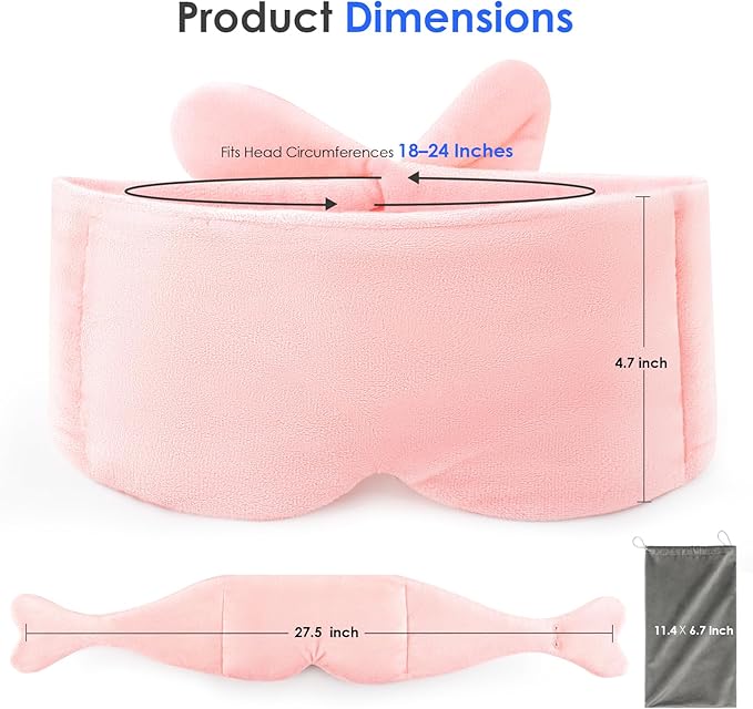 Weighted Eye Mask for Sleeping, Soft Minky Sleep Mask for Side Sleeper - Image 7