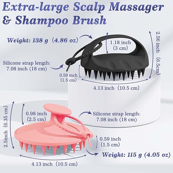 Manmihealth Large Hair Scalp Scrubber, One-piece Silicone Scalp Massager - Image 2