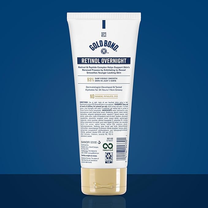 Gold Bond Age Renew Retinol Overnight Body & Face Lotion, Retinol Face and Body - Image 2