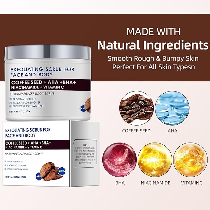 KP Bump Eraser Body Scrub with 10% AHA BHA Ingrown Hair Keratosis Pilaris Razor - Image 6