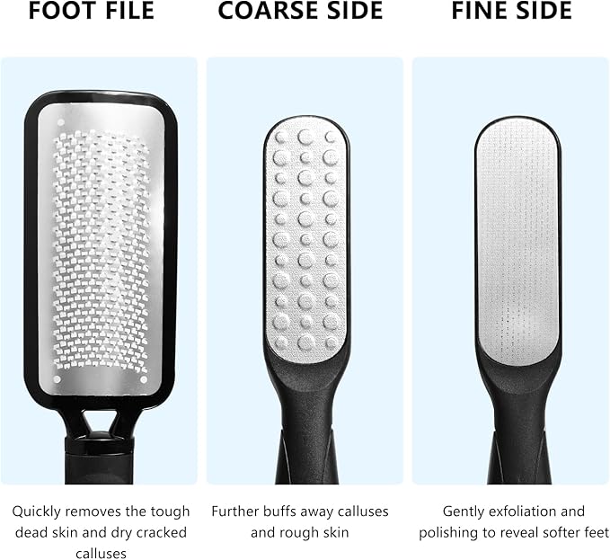 2 Pack Colossal Foot Files Kit Callus Remover Stainless Steel Dual Sided Foot - Image 2