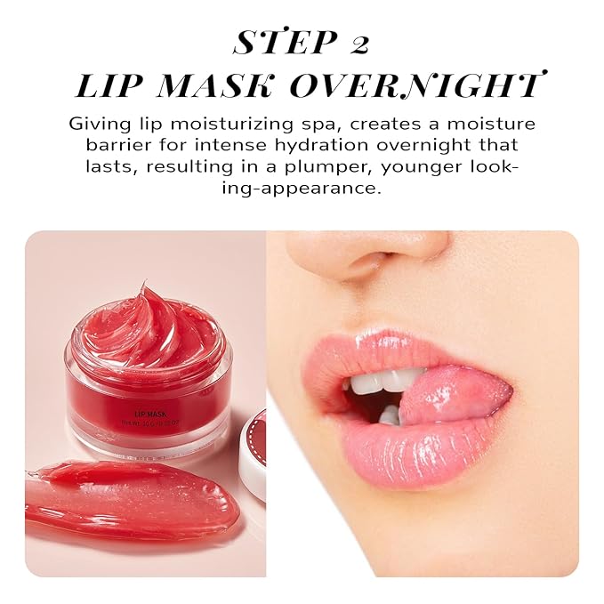 Lip Scrub & Lip Mask Set, Overnight Treatment Lip Care Products, Mothers Day - Image 5