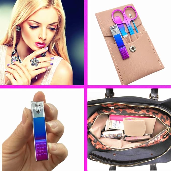 Manicure Set, Professional Women Nail Clippers Kit 4PCS， Stainless Steel Nail - Image 4