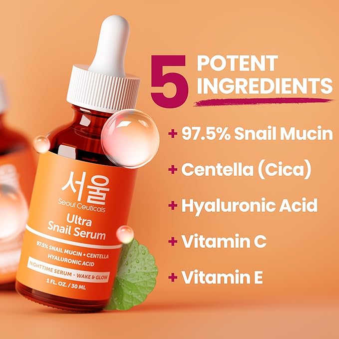 SeoulCeuticals Korean Skin Care 97.5% Snail Mucin Serum – K Beauty Skincare - Image 3