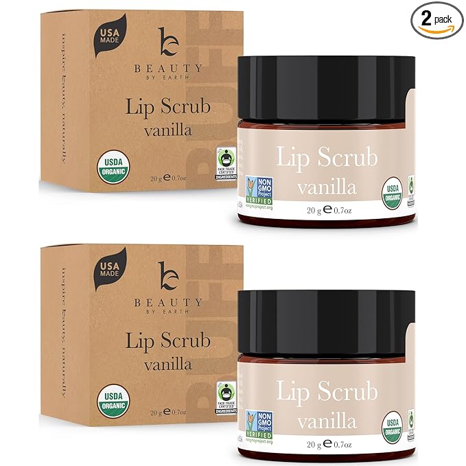 USDA Organic Lip Scrub Vanilla by BeautybyEarth