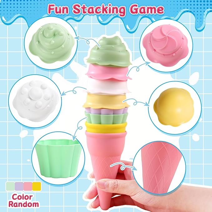 Bath Toys for Kids Ages 4-8 3-5 Toddler Bath Toys Bathtub Ice Cream Foam Maker - Image 6