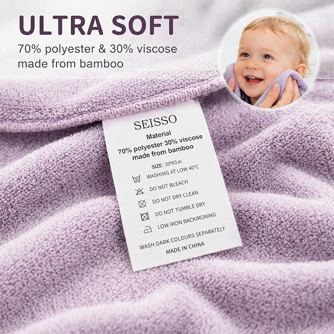 SEISSO 2 Pack Extra Large Bath Towels 63"x35", Bath Sheets - Image 4